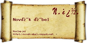 Novák Ábel névjegykártya